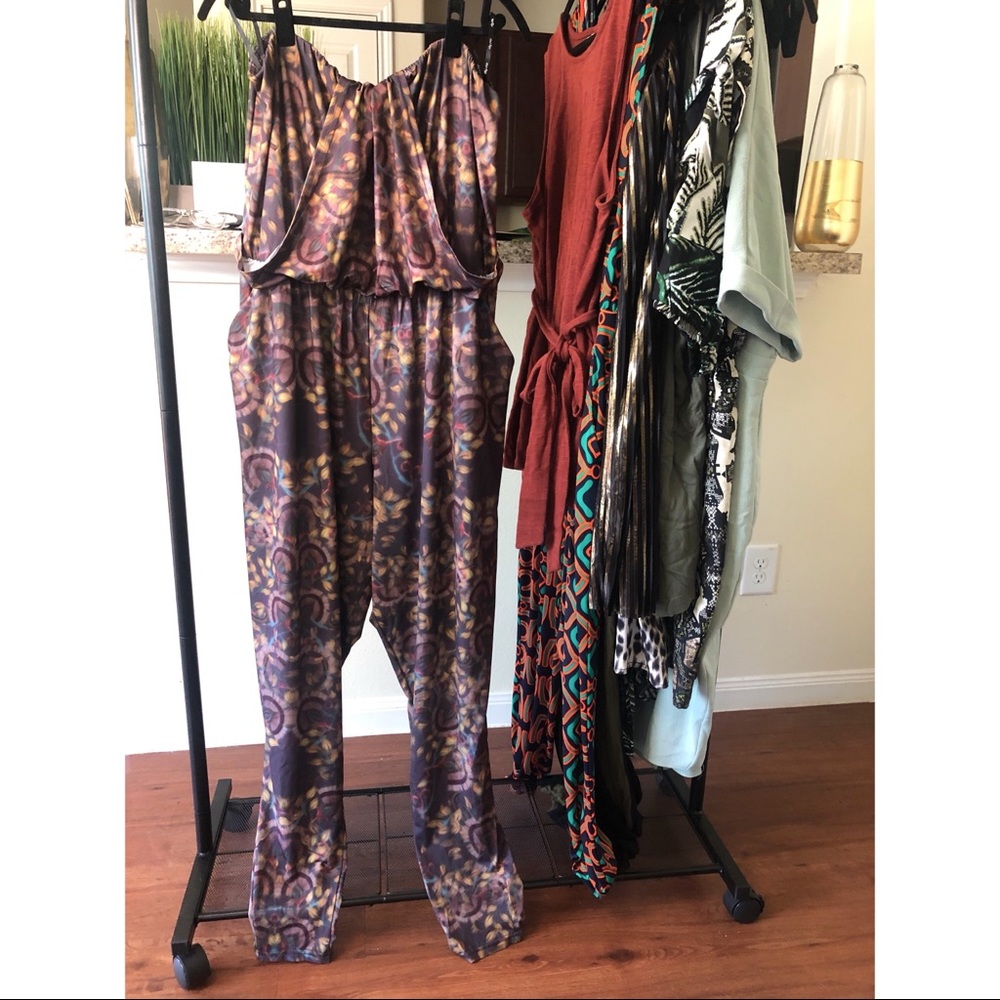 City Chic Strapless Jumpsuit with Pockets